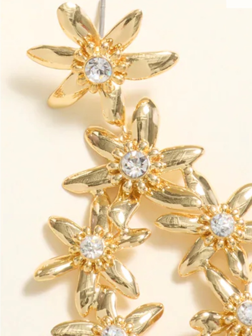 Mignonne Gavigan Elena Lux Flower Earrings in 14K Gold Plate with Crystals - Picture 5 of 12